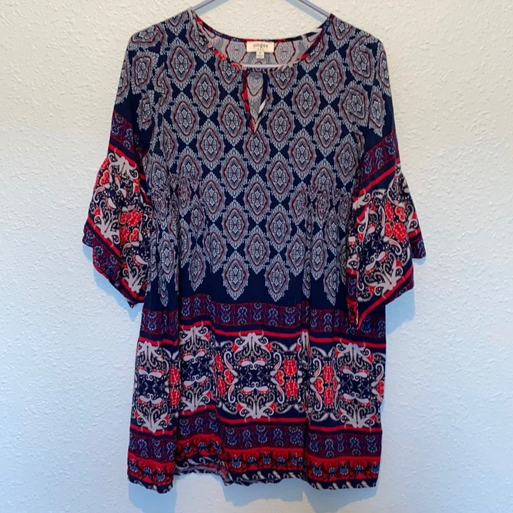 💜💜 Umgee Boho Paisley Spring Dress Size M